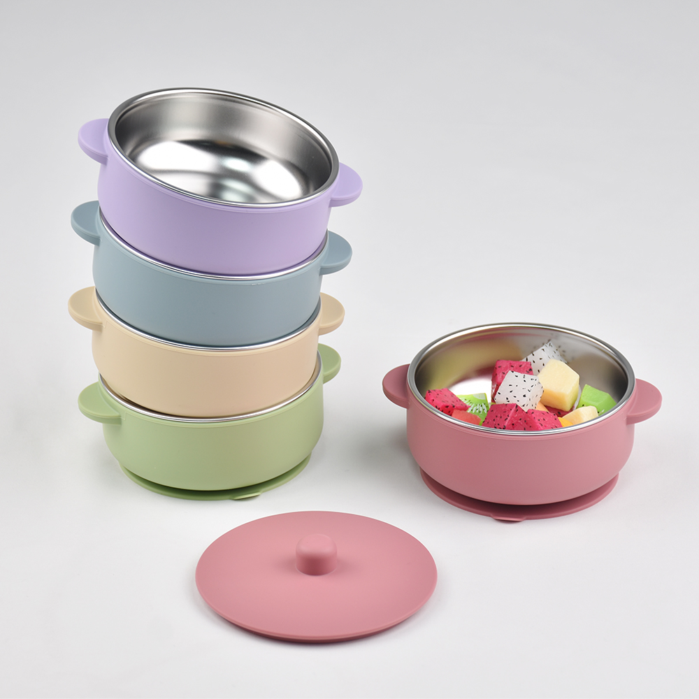 300ml Baby Training Bowl with  - Baby Food Jars With Lids ulasan dan harga