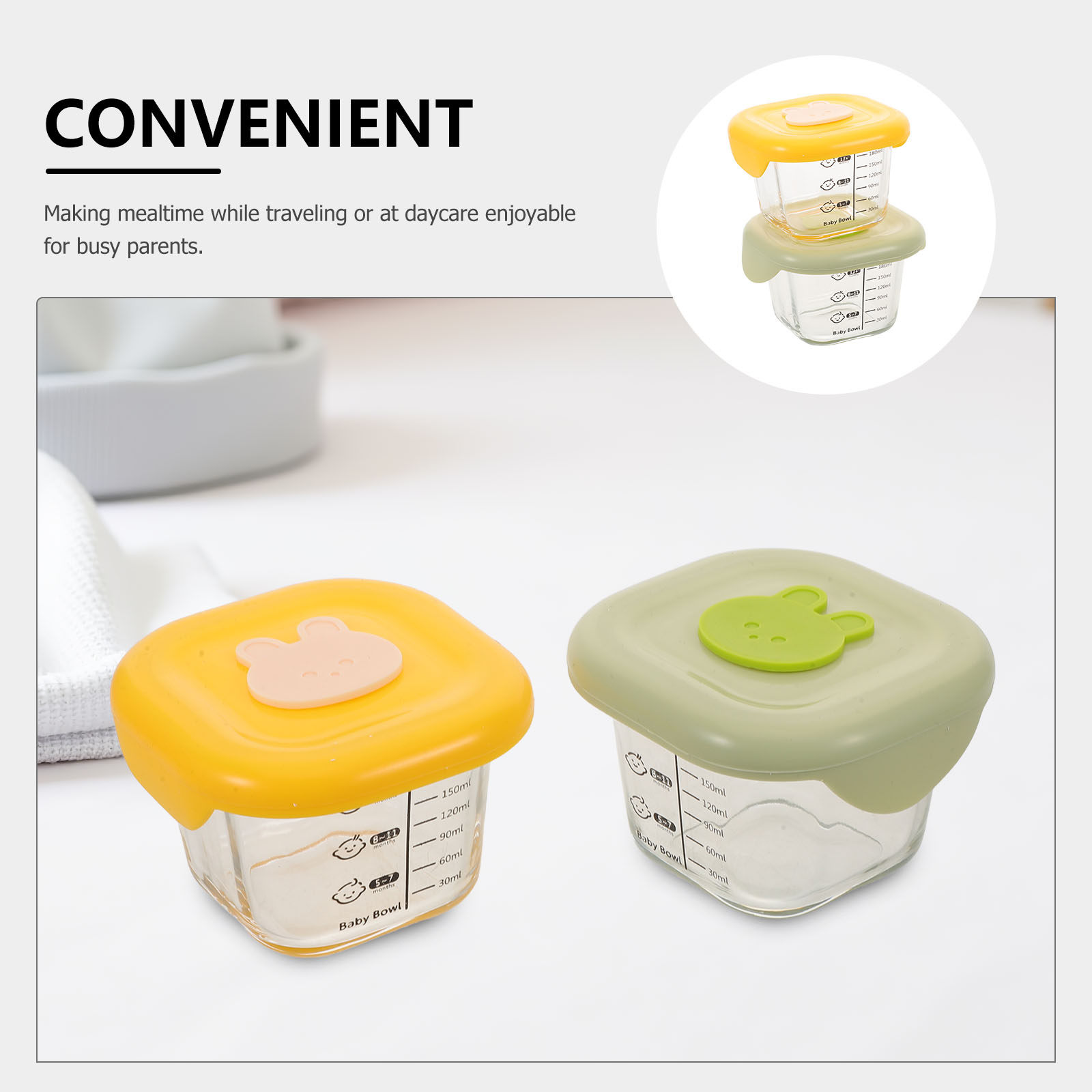2Pcs Baby Food Storage Contain - Baby Food Jars With Lids ulasan dan harga